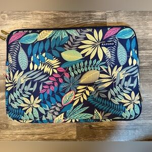 KAYOND Floral Laptop Sleeve Tablet Case iPad Sleeve Tropical Leaf Zipper Padded